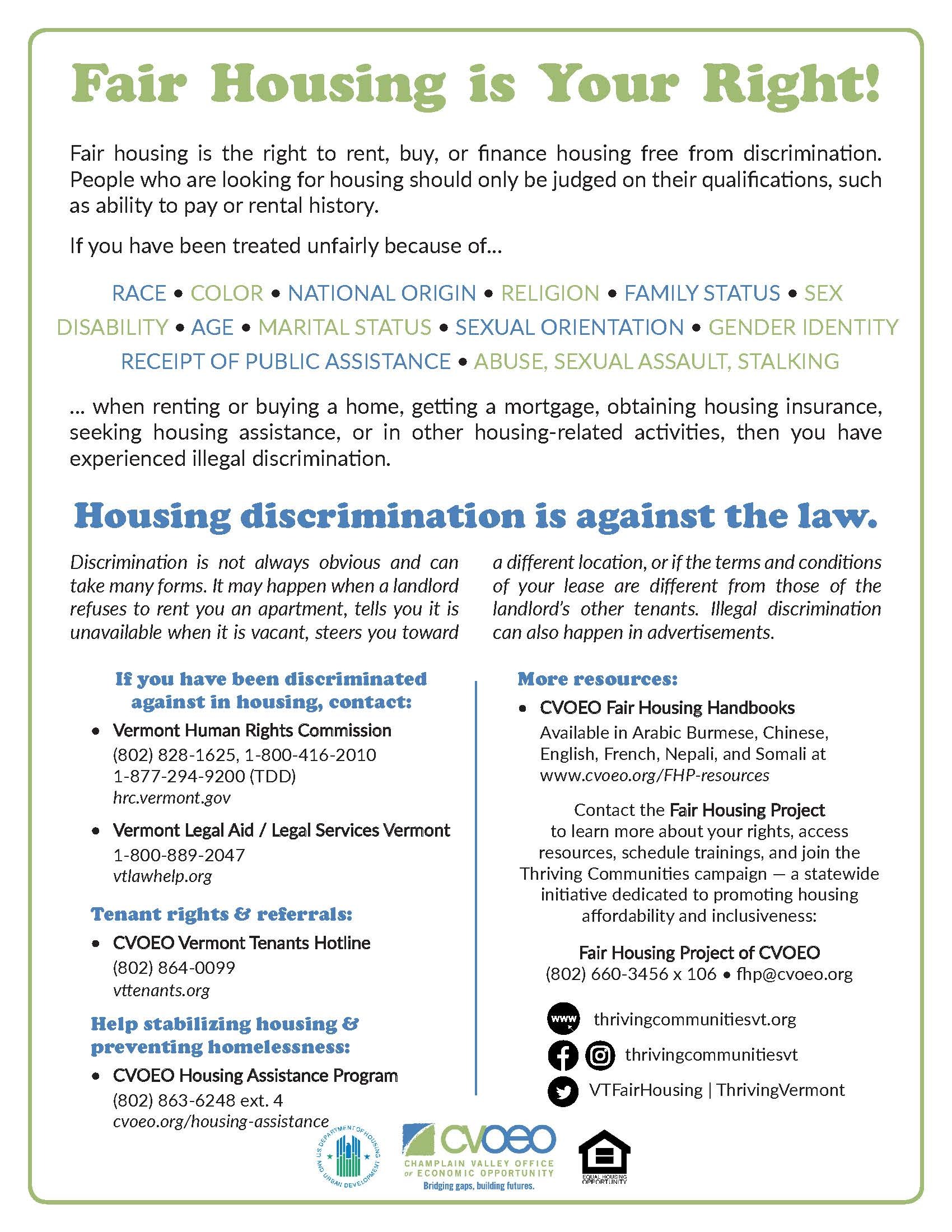 Fair Housing And Discrimination — Cvoeo